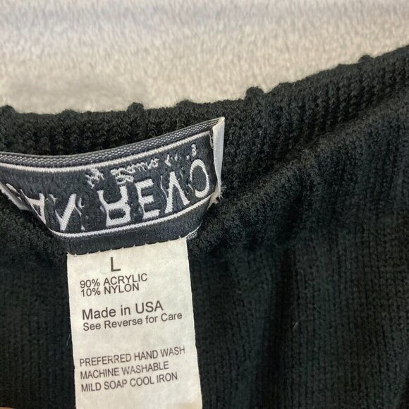 Vintage San Remo LauraKnits Knit Skirt Size Large L Black Knee Length Elastic - Picture 4 of 8